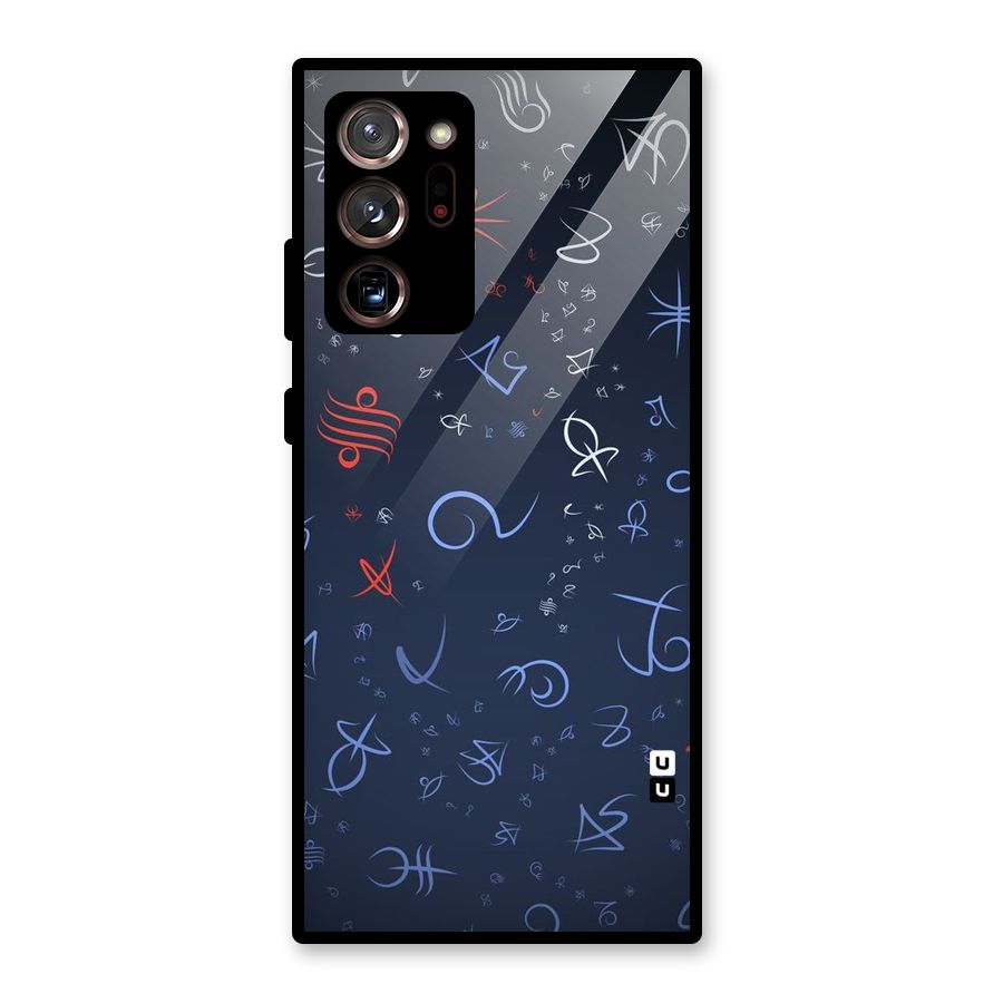 Blue Symbols Glass Back Case for Galaxy Note 20 Ultra