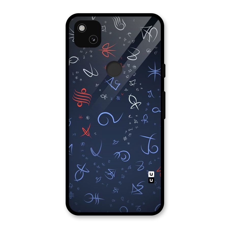Blue Symbols Glass Back Case for Google Pixel 4a