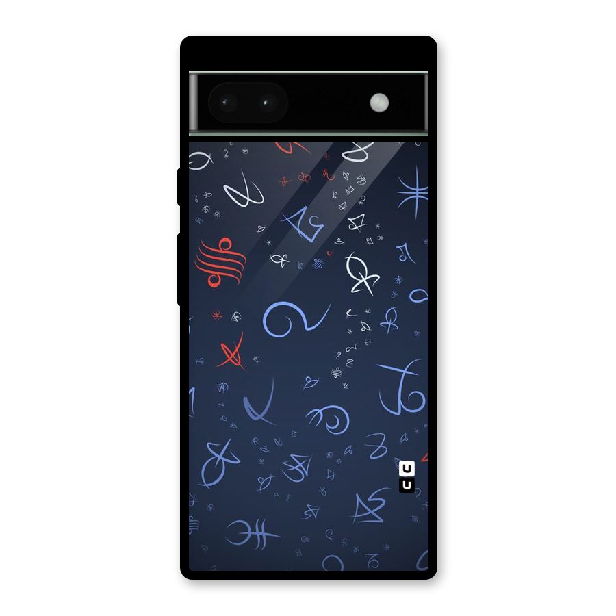 Blue Symbols Glass Back Case for Google Pixel 6a