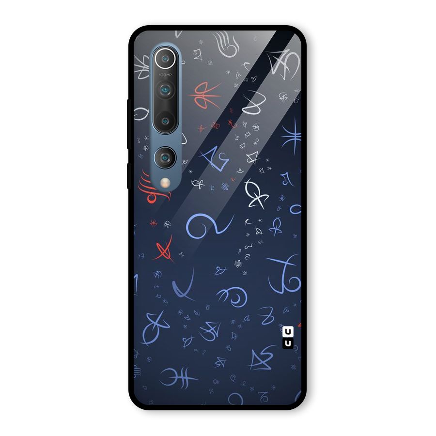 Blue Symbols Glass Back Case for Mi 10