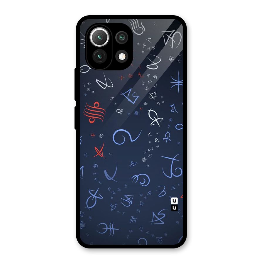 Blue Symbols Glass Back Case for Mi 11 Lite NE 5G