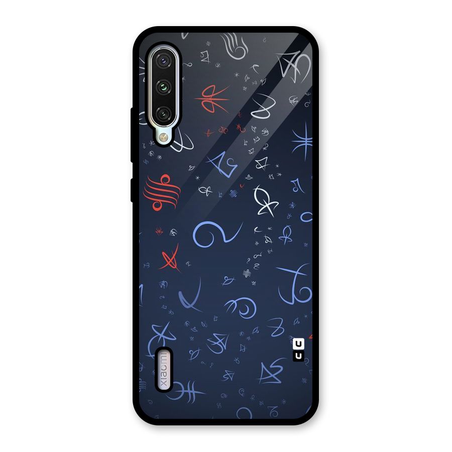 Blue Symbols Glass Back Case for Mi A3