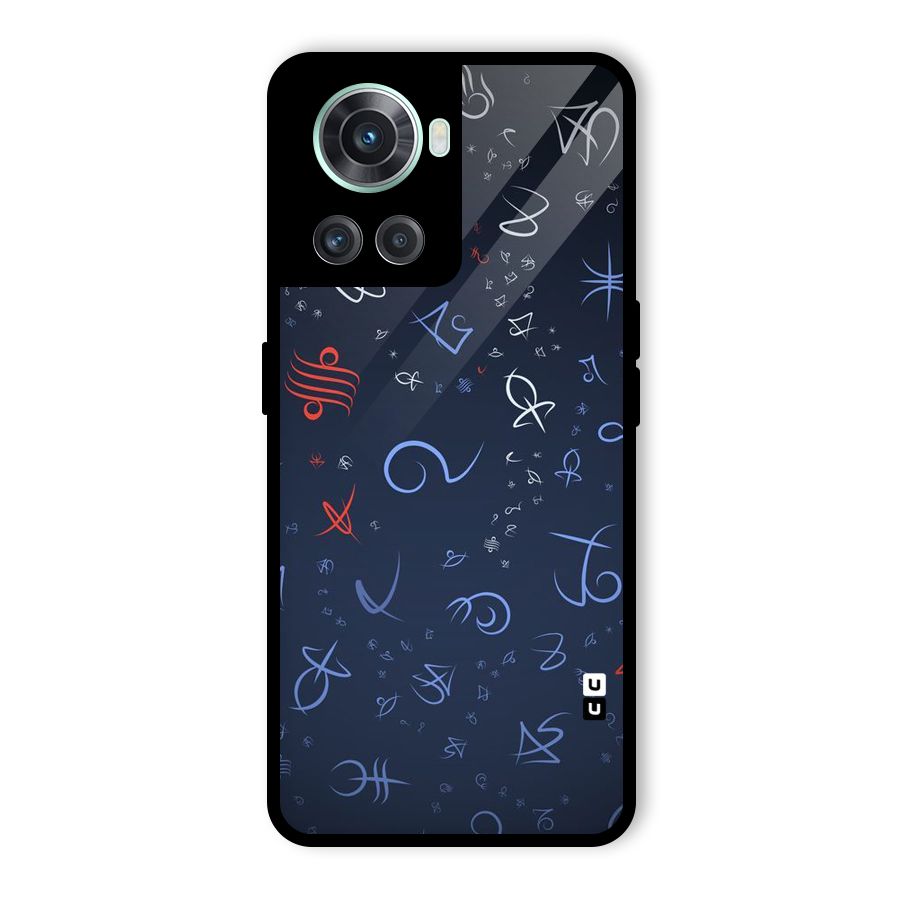 Blue Symbols Glass Back Case for OnePlus 10R