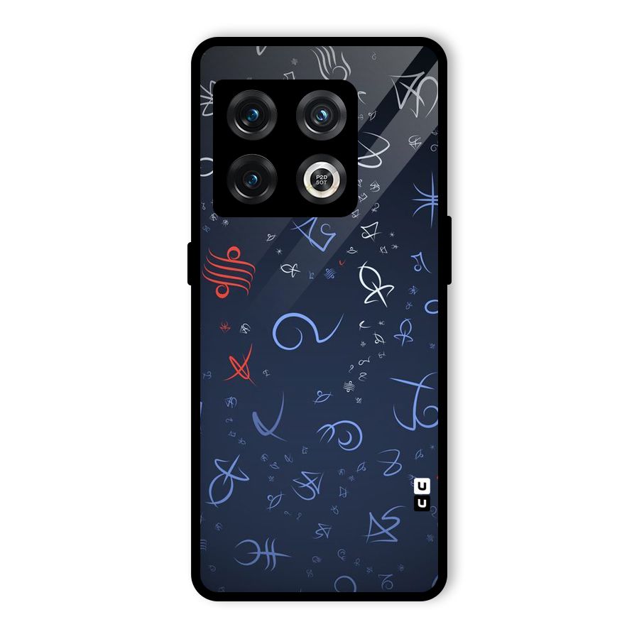 Blue Symbols Glass Back Case for OnePlus 10 Pro 5G