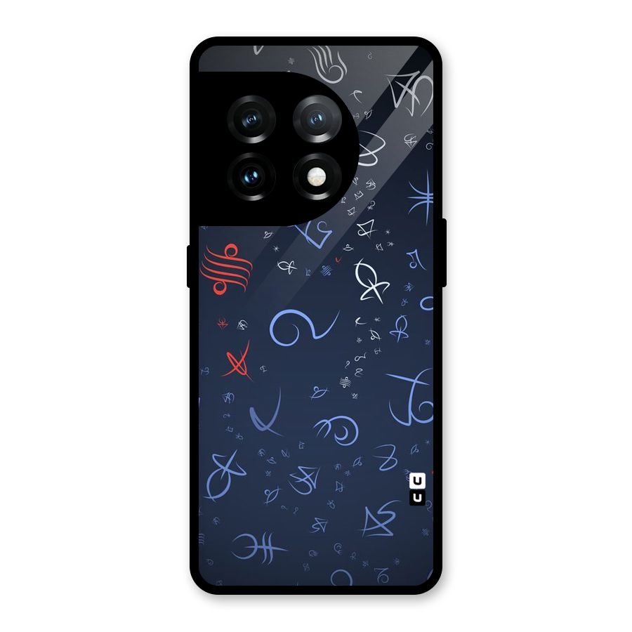 Blue Symbols Glass Back Case for OnePlus 11