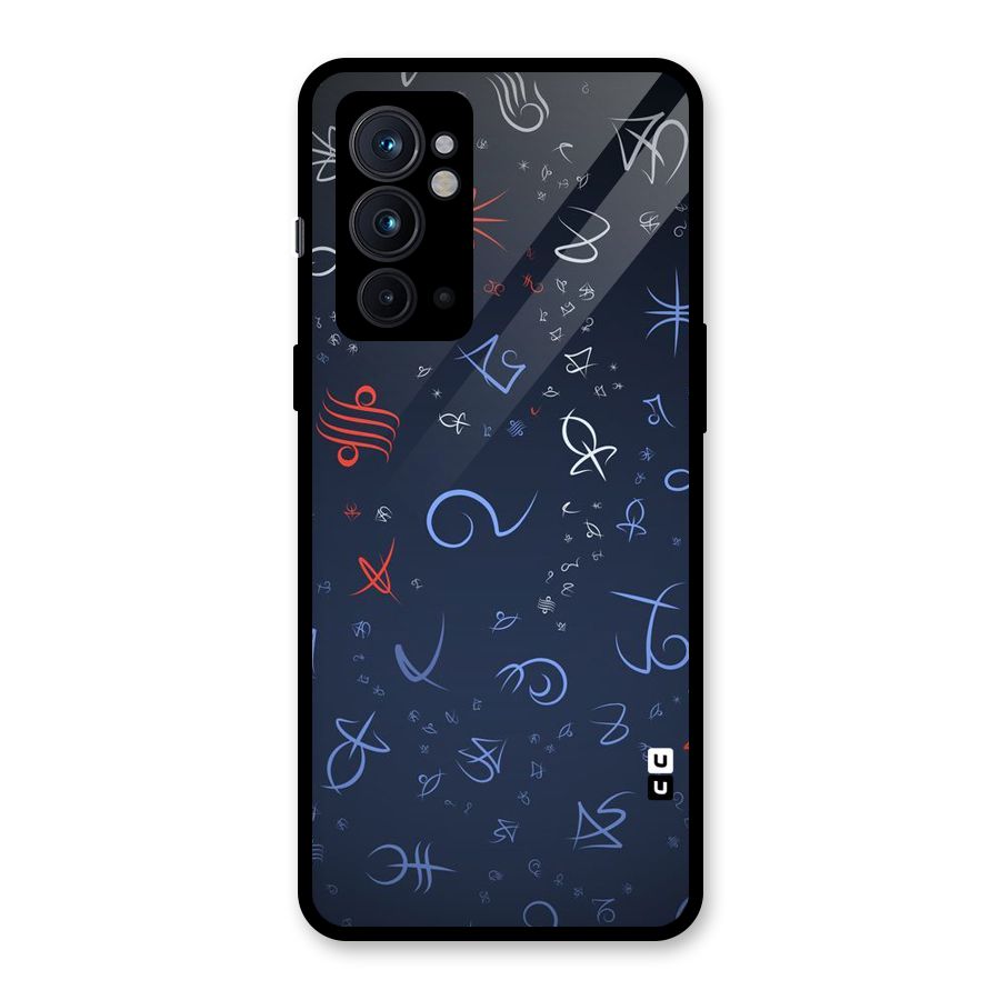 Blue Symbols Glass Back Case for OnePlus 9RT 5G