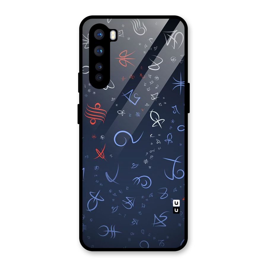 Blue Symbols Glass Back Case for OnePlus Nord