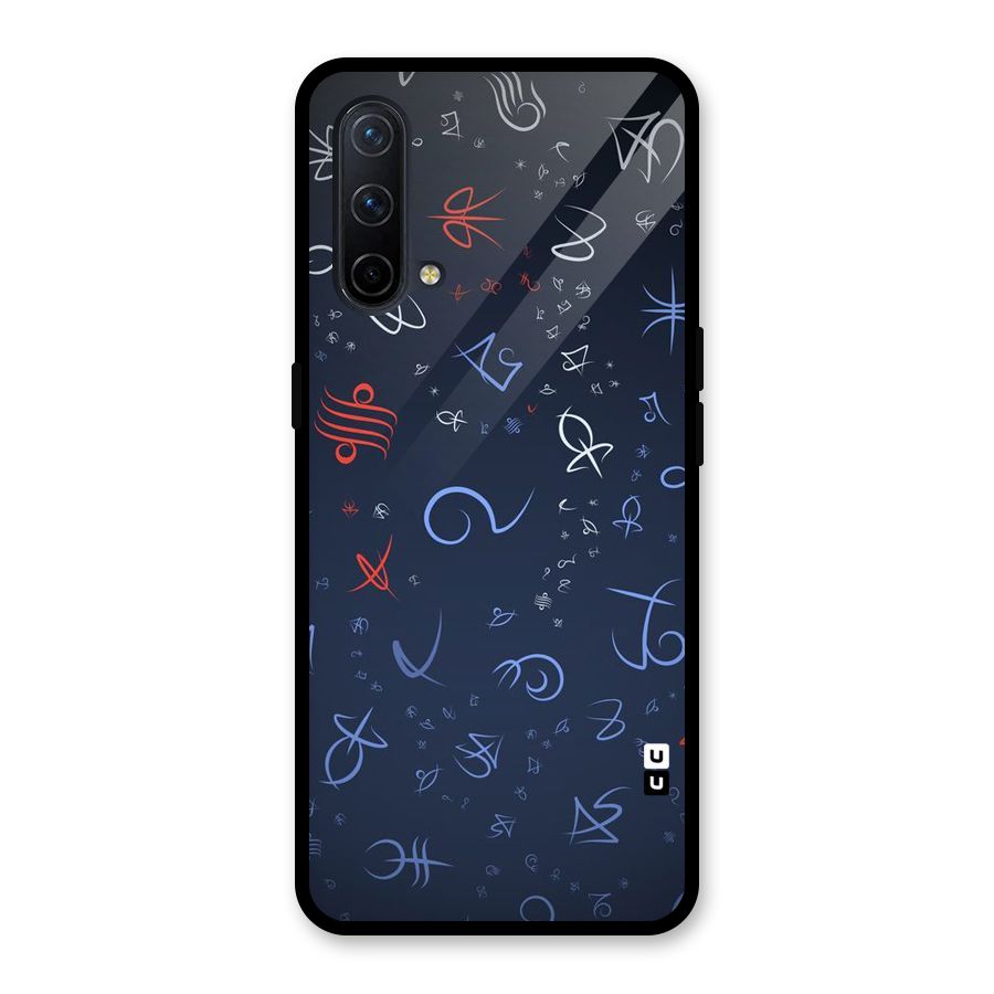 Blue Symbols Glass Back Case for OnePlus Nord CE 5G