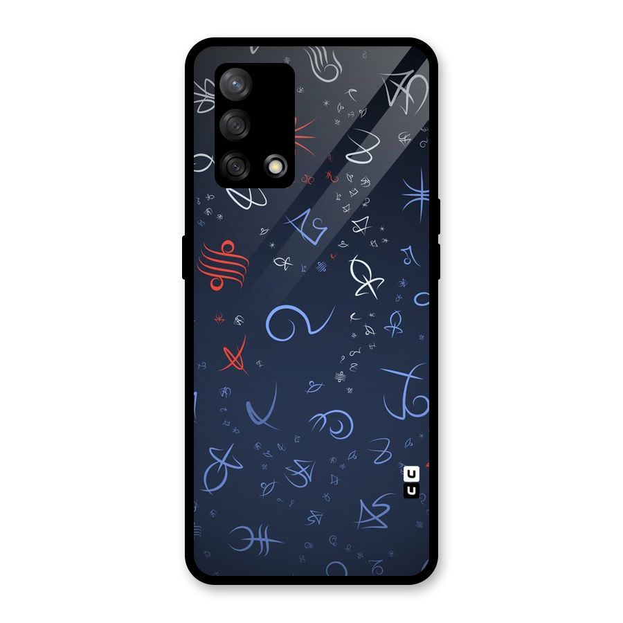 Blue Symbols Glass Back Case for Oppo F19