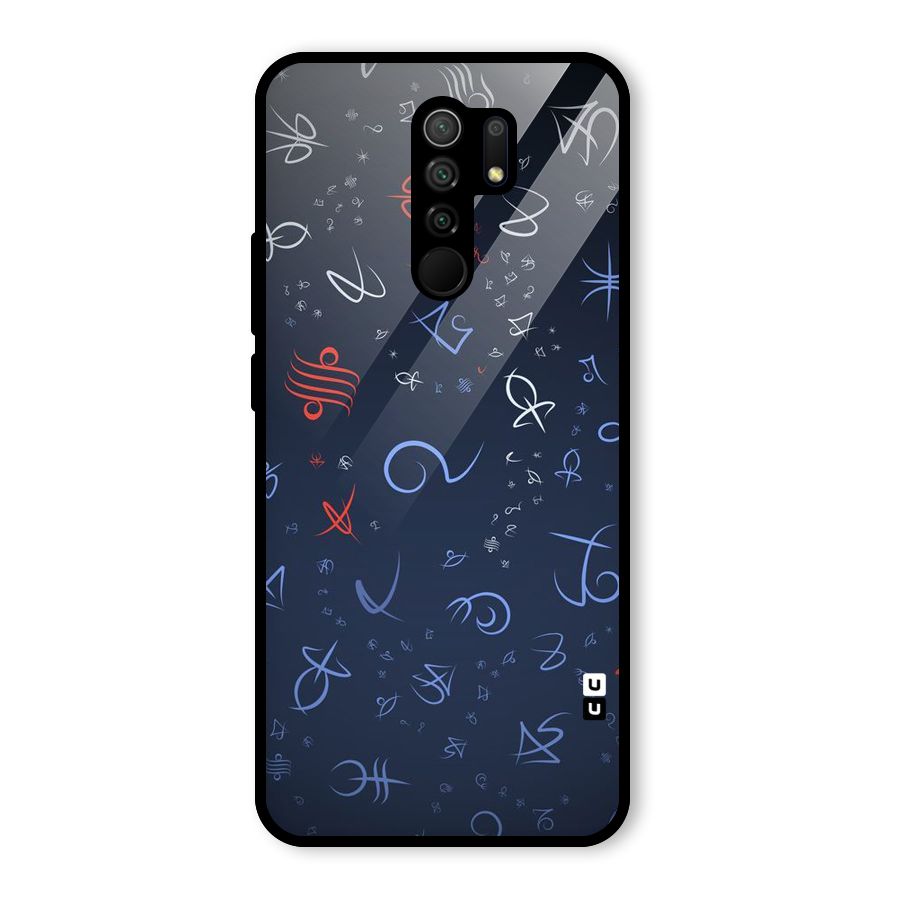 Blue Symbols Glass Back Case for Poco M2