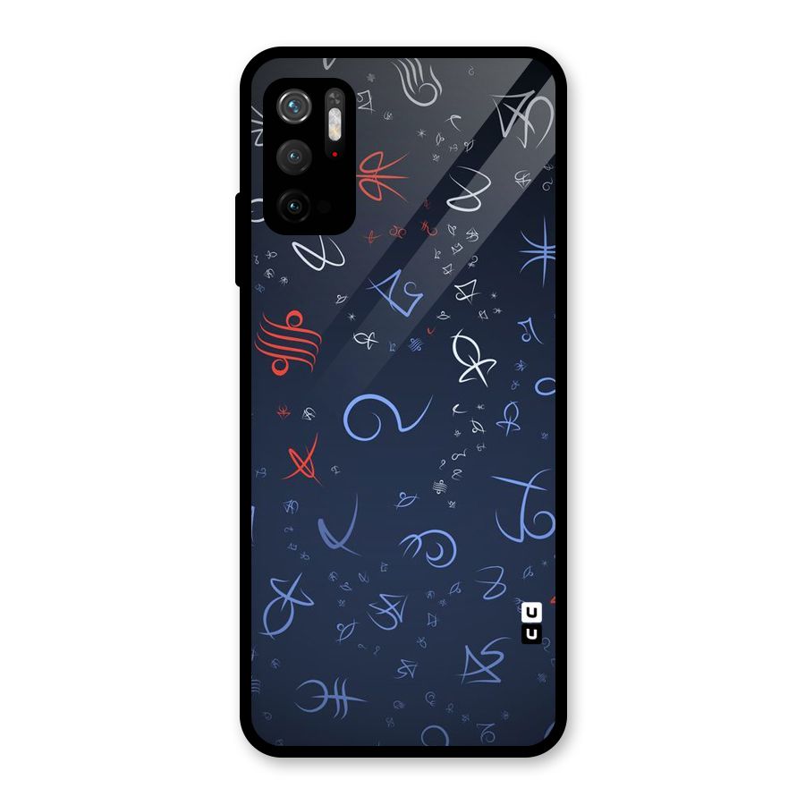 Blue Symbols Glass Back Case for Poco M3 Pro 5G