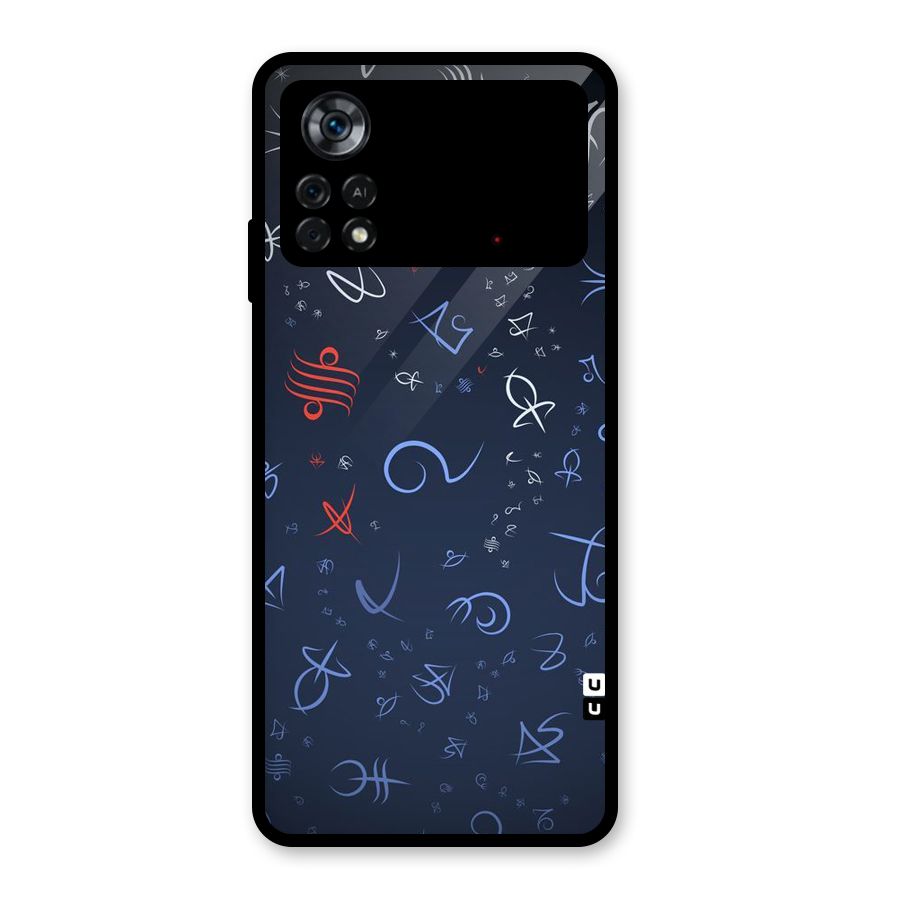 Blue Symbols Glass Back Case for Poco X4 Pro 5G