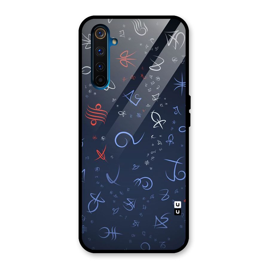 Blue Symbols Glass Back Case for Realme 6 Pro