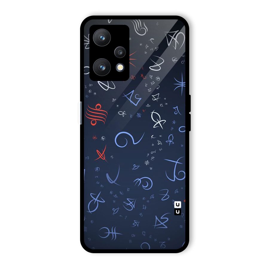 Blue Symbols Glass Back Case for Realme 9 Pro 5G