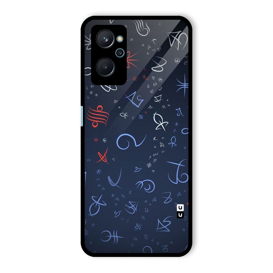 Blue Symbols Glass Back Case for Realme 9i