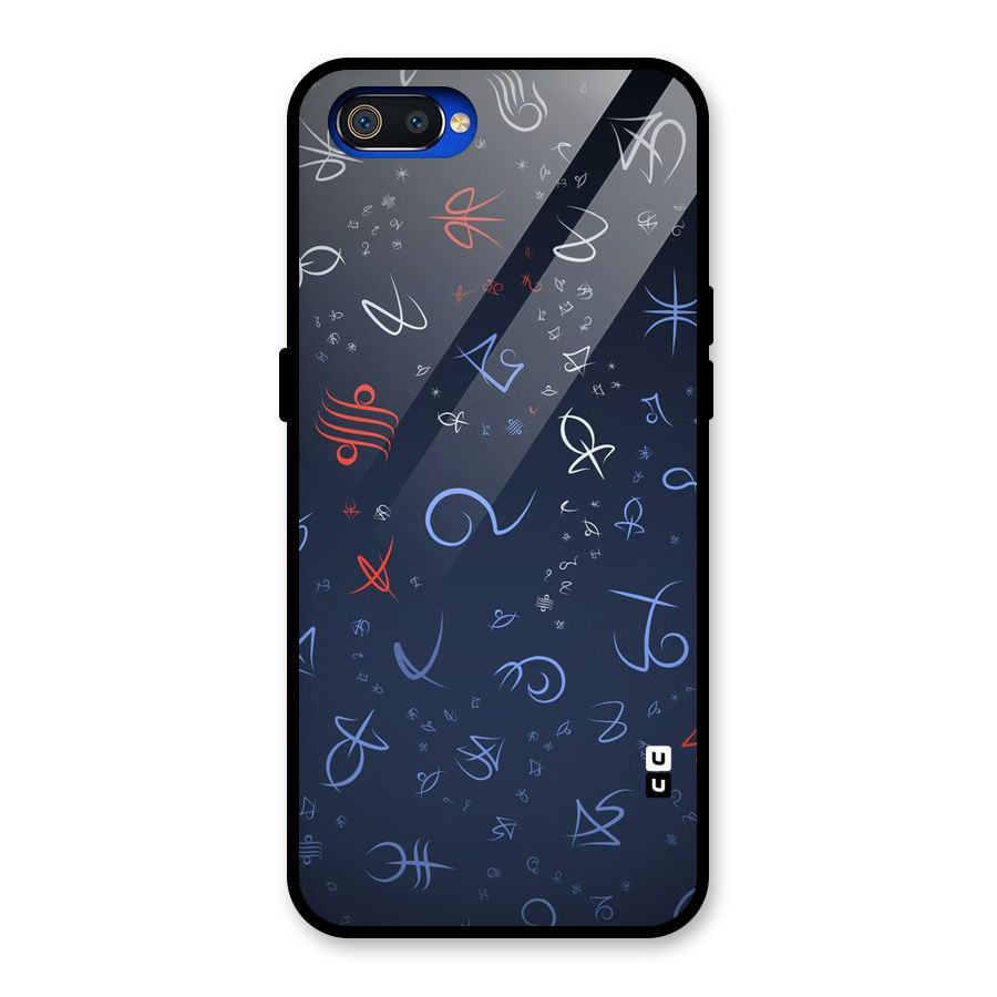 Blue Symbols Glass Back Case for Realme C2