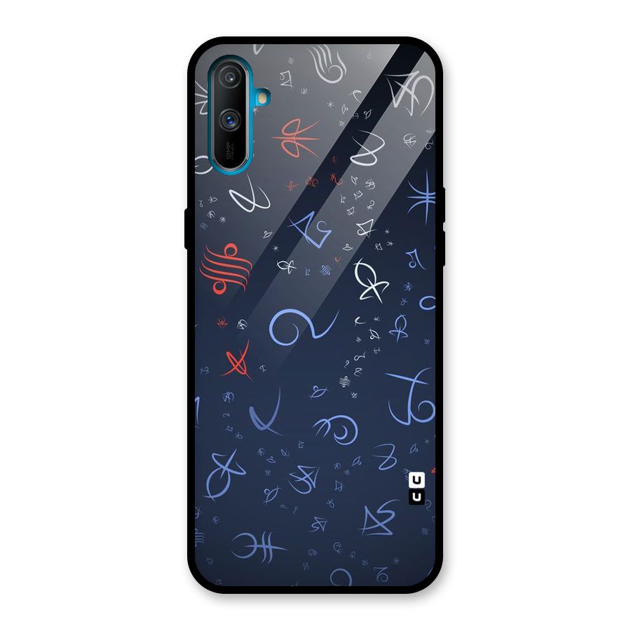 Blue Symbols Glass Back Case for Realme C3