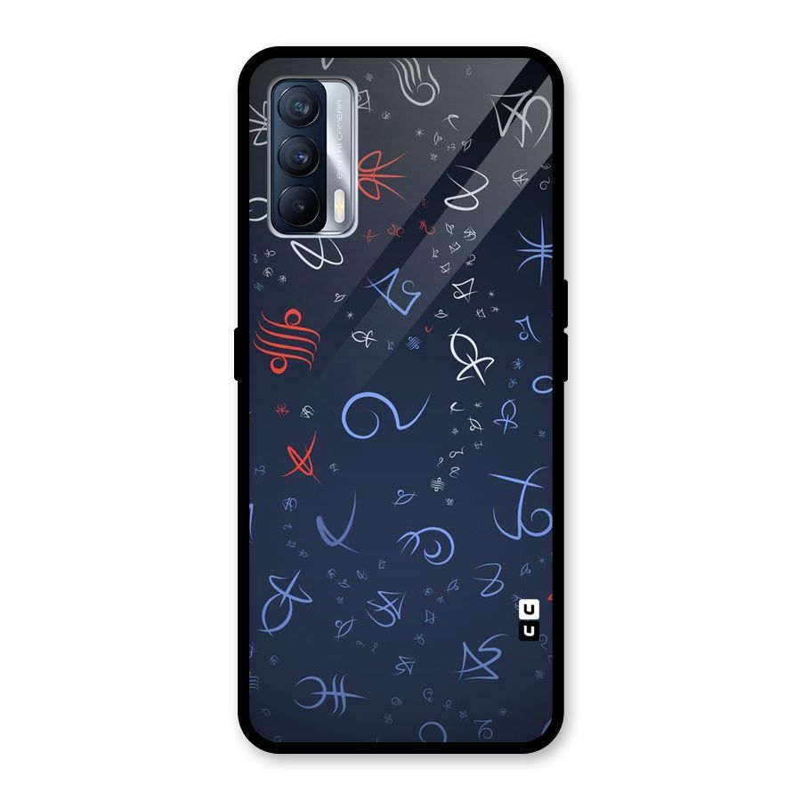 Blue Symbols Glass Back Case for Realme X7
