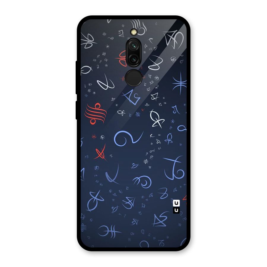 Blue Symbols Glass Back Case for Redmi 8