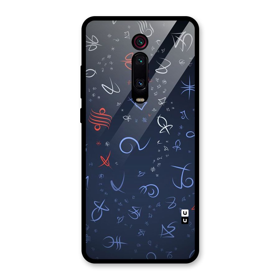 Blue Symbols Glass Back Case for Redmi K20 Pro