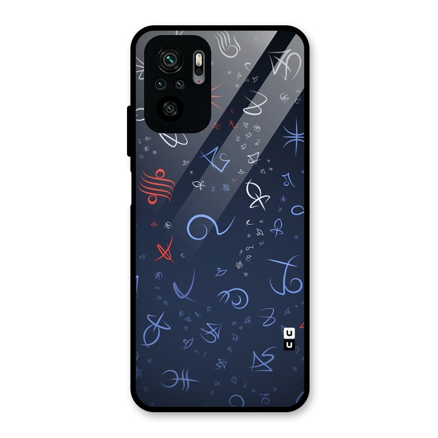Blue Symbols Glass Back Case for Redmi Note 10S