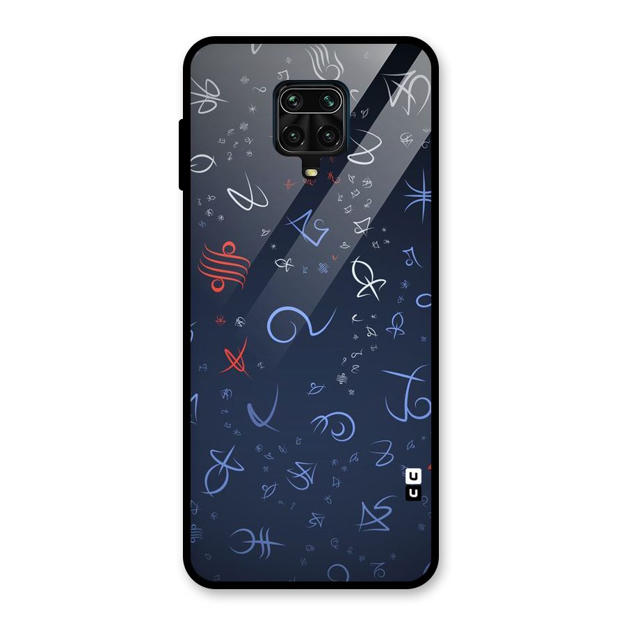 Blue Symbols Glass Back Case for Redmi Note 10 Lite