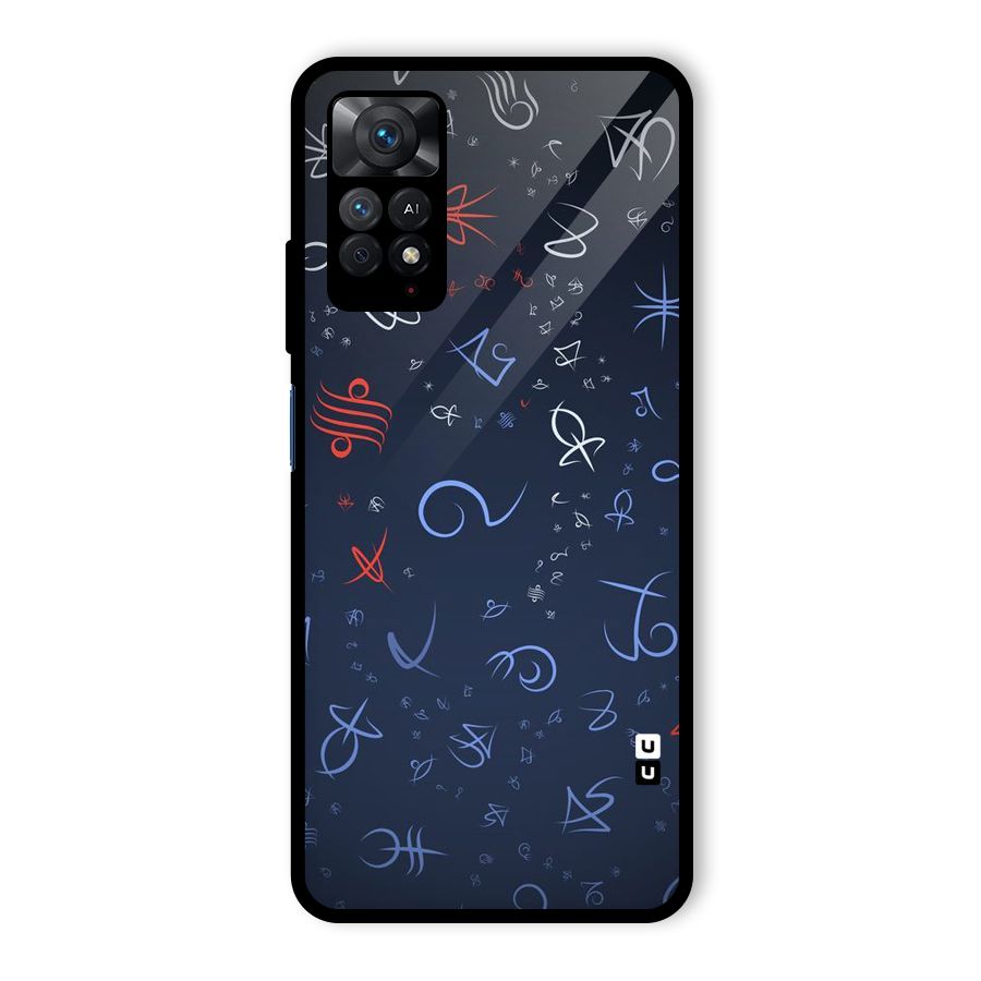 Blue Symbols Glass Back Case for Redmi Note 11 Pro