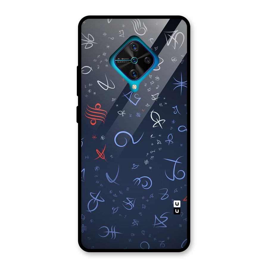 Blue Symbols Glass Back Case for Vivo S1 Pro