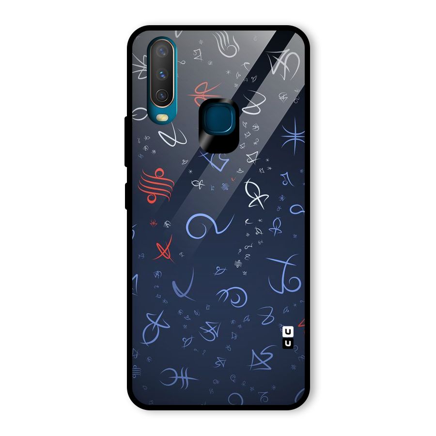 Blue Symbols Glass Back Case for Vivo U10