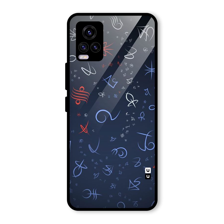 Blue Symbols Glass Back Case for Vivo V20