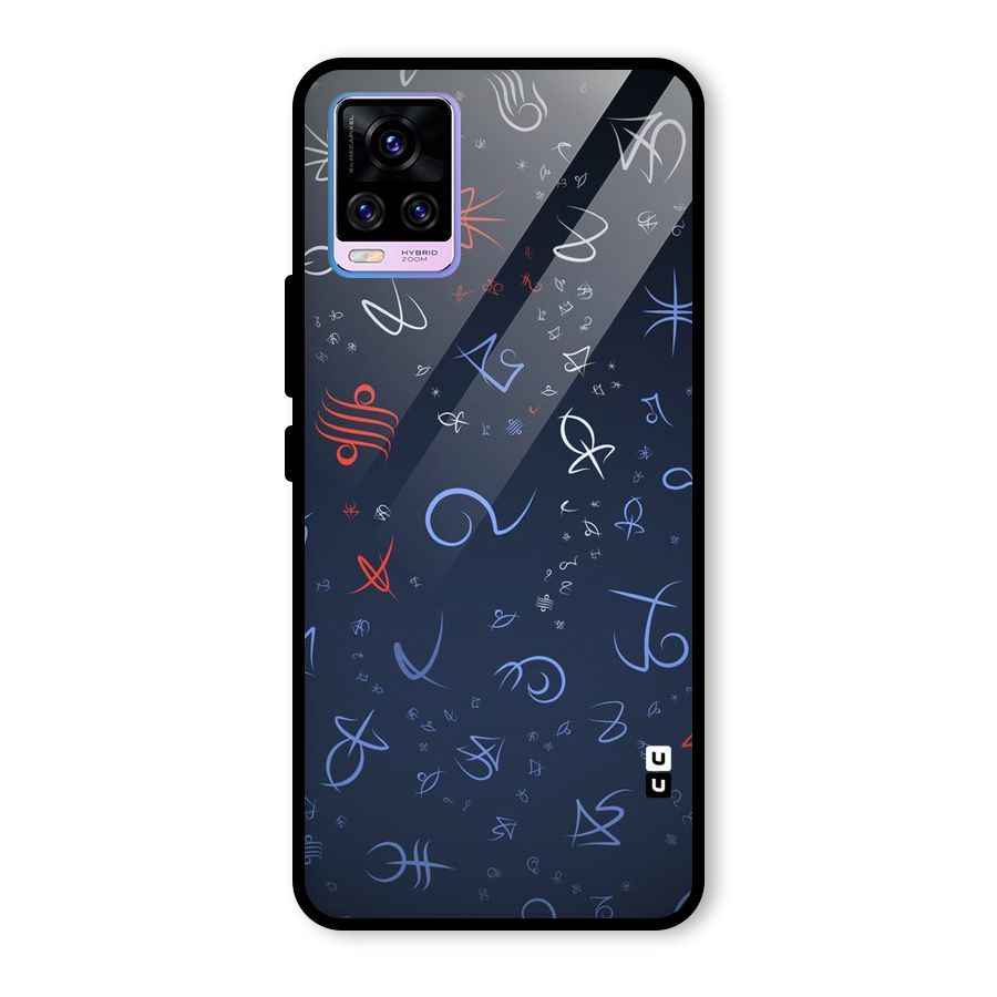 Blue Symbols Glass Back Case for Vivo V20 Pro