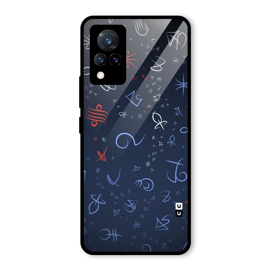 Blue Symbols Glass Back Case for Vivo V21 5G