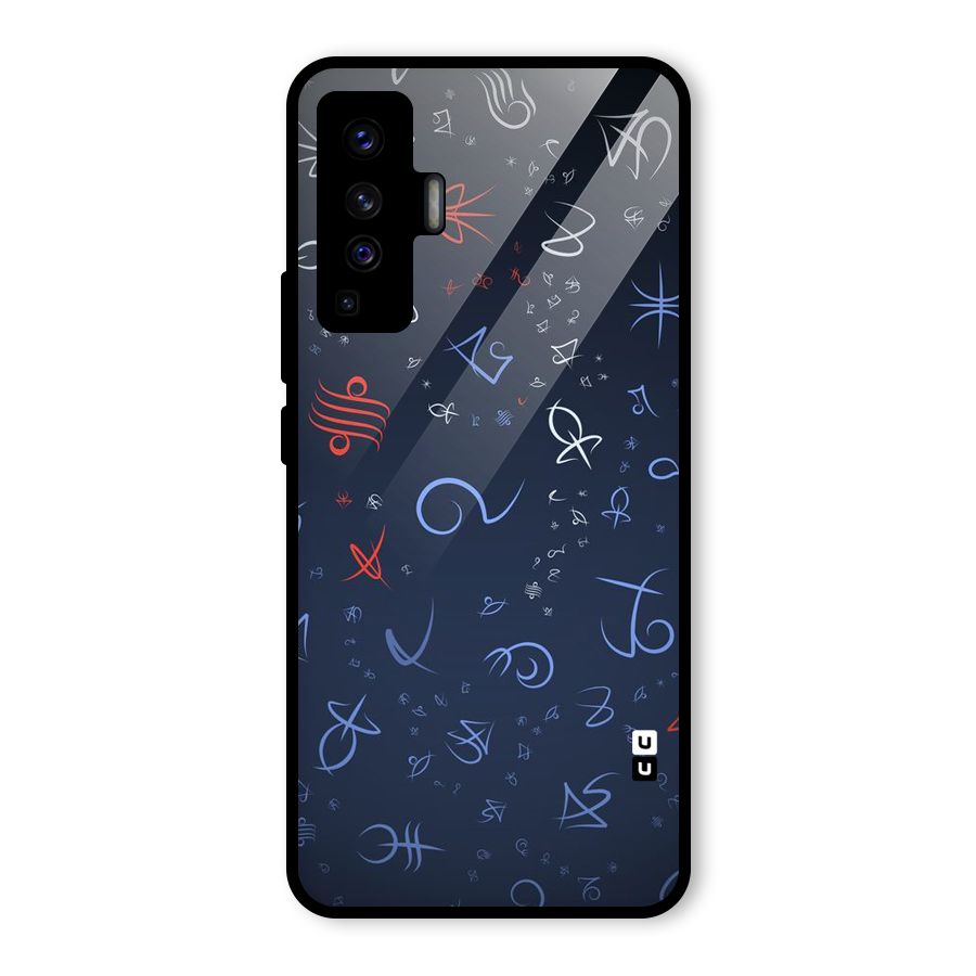 Blue Symbols Glass Back Case for Vivo X50