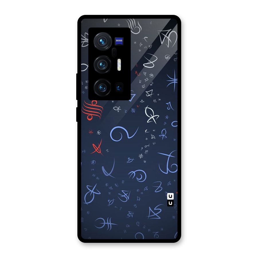 Blue Symbols Glass Back Case for Vivo X70 Pro Plus