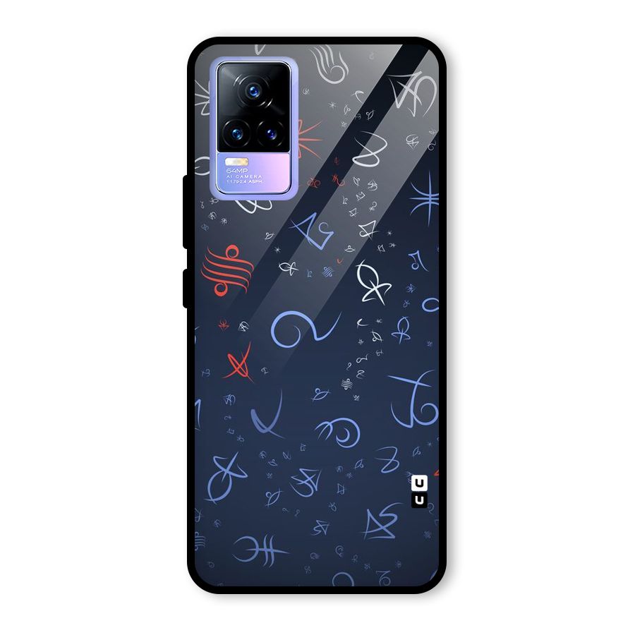 Blue Symbols Glass Back Case for Vivo Y73