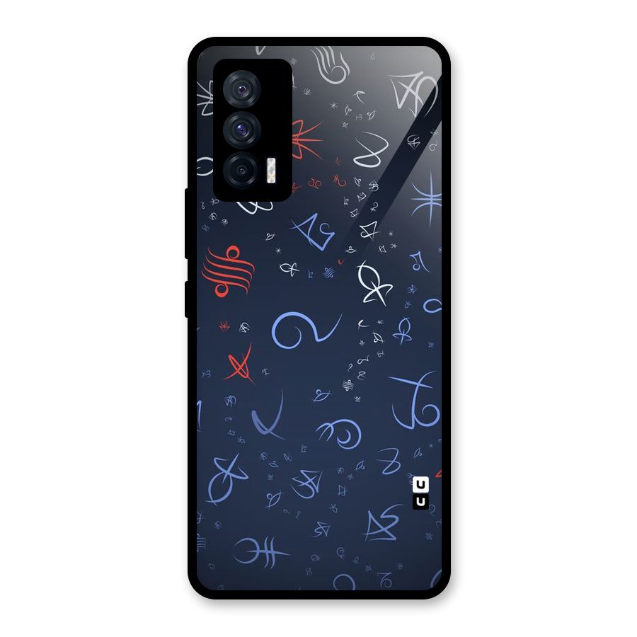 Blue Symbols Glass Back Case for Vivo iQOO 7 5G