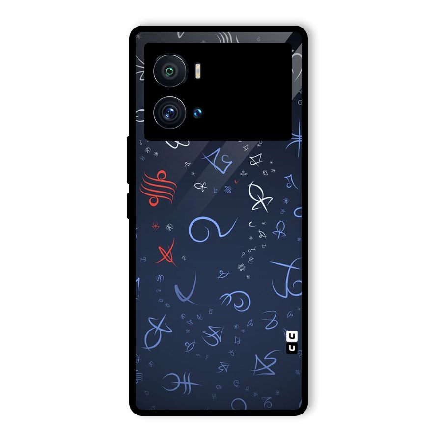 Blue Symbols Glass Back Case for Vivo iQOO 9 Pro