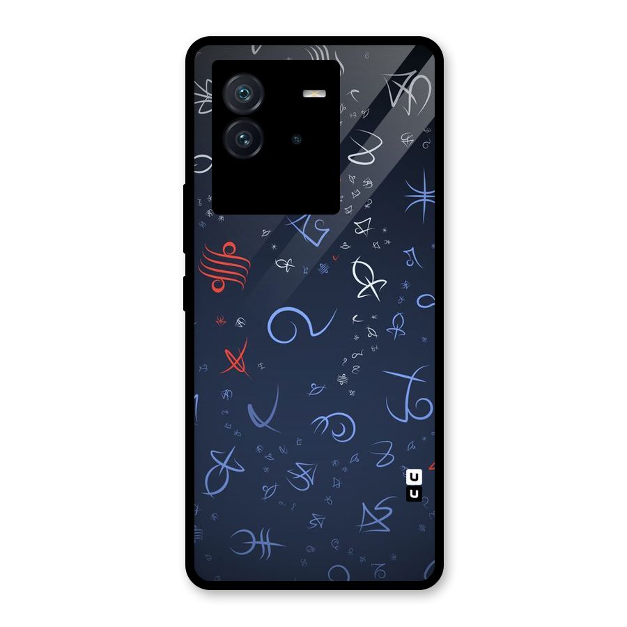 Blue Symbols Glass Back Case for Vivo iQOO Neo 6 5G