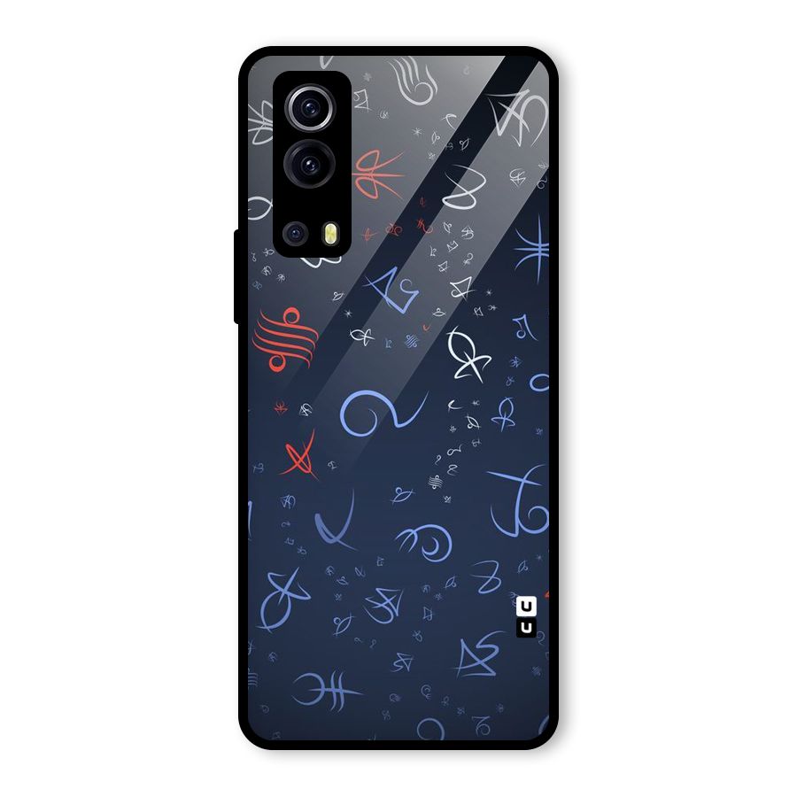 Blue Symbols Glass Back Case for Vivo iQOO Z3