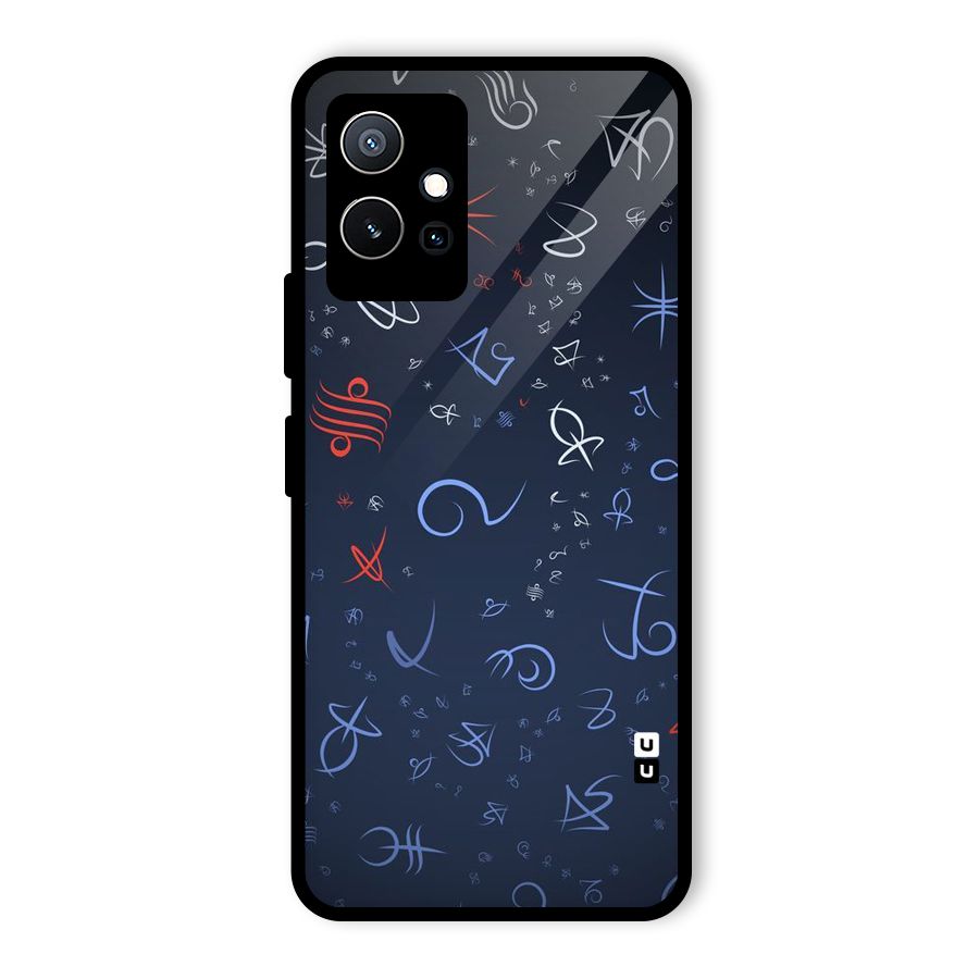 Blue Symbols Glass Back Case for Vivo iQOO Z6