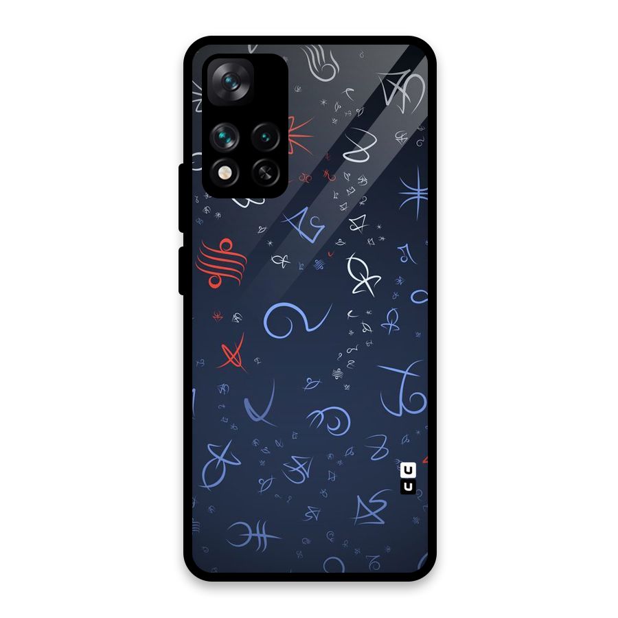 Blue Symbols Glass Back Case for Xiaomi 11i HyperCharge 5G