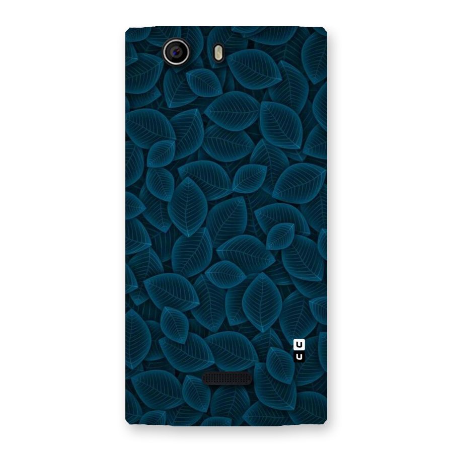 Blue Thin Leaves Back Case for Canvas Nitro 2 E311