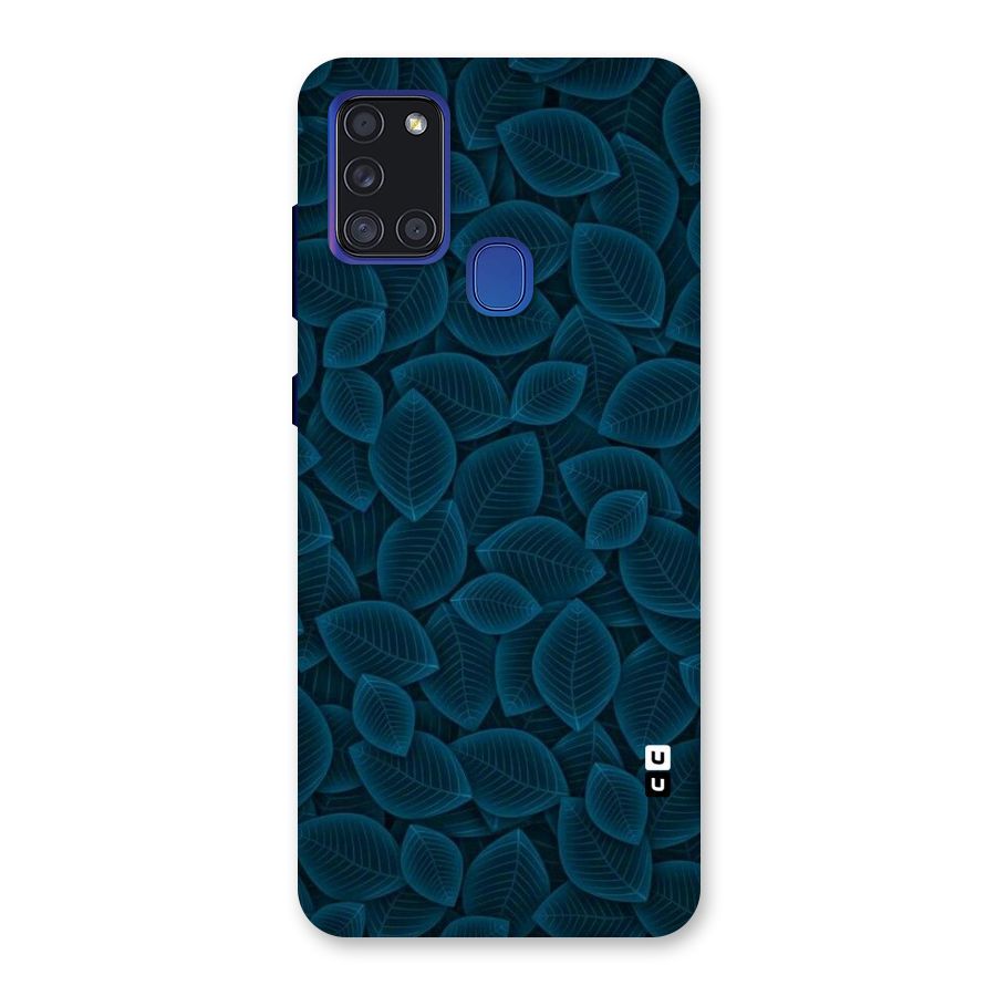 Blue Thin Leaves Back Case for Galaxy A21s