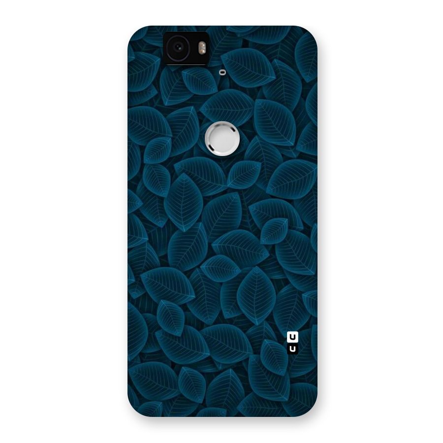 Blue Thin Leaves Back Case for Google Nexus-6P