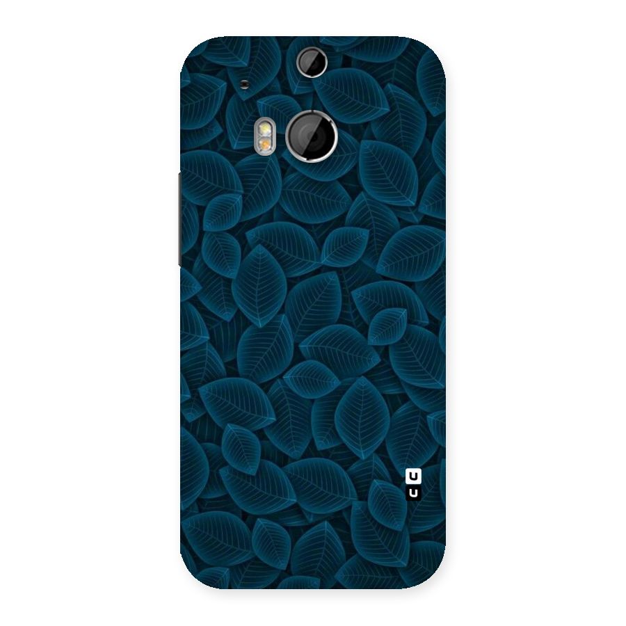 Blue Thin Leaves Back Case for HTC One M8