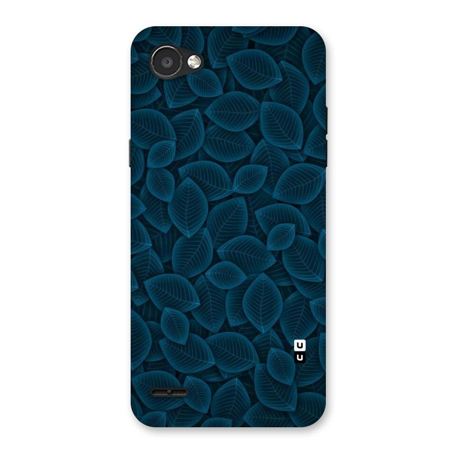 Blue Thin Leaves Back Case for LG Q6