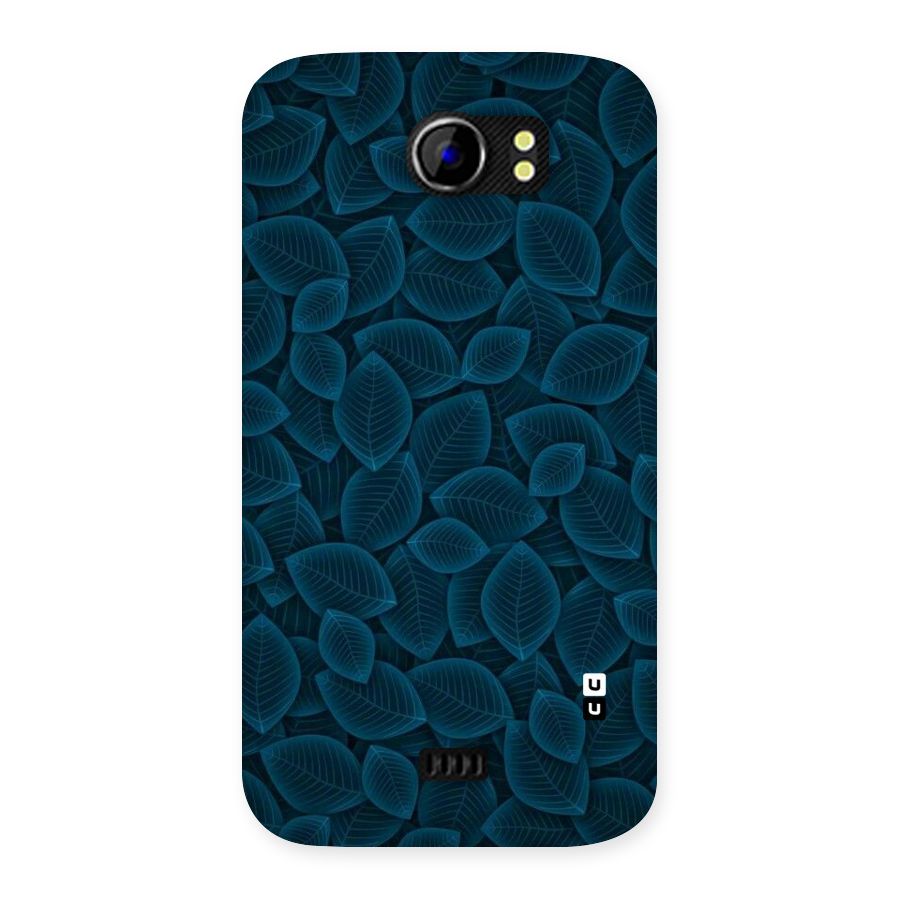 Blue Thin Leaves Back Case for Micromax Canvas 2 A110