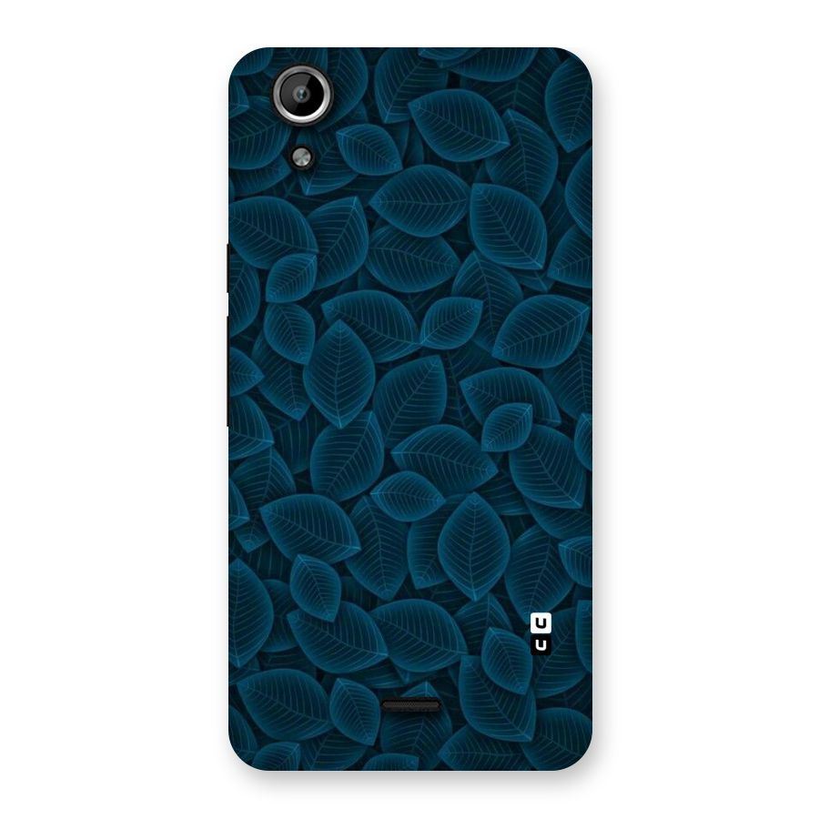 Blue Thin Leaves Back Case for Micromax Canvas Selfie Lens Q345