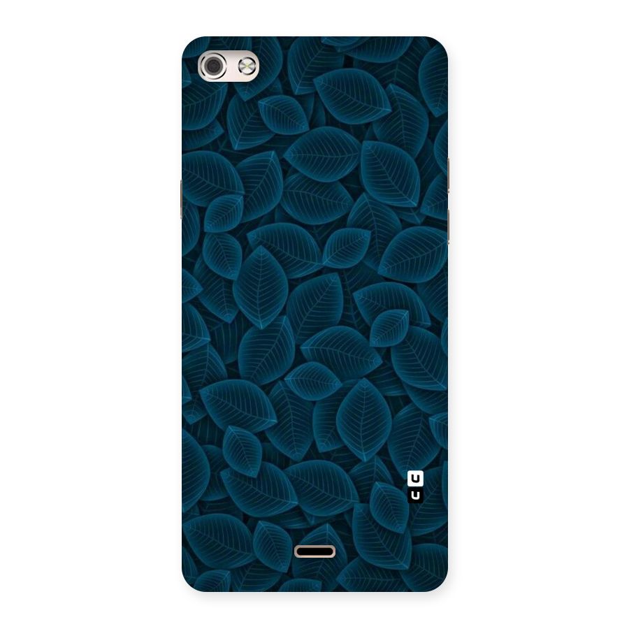 Blue Thin Leaves Back Case for Micromax Canvas Silver 5