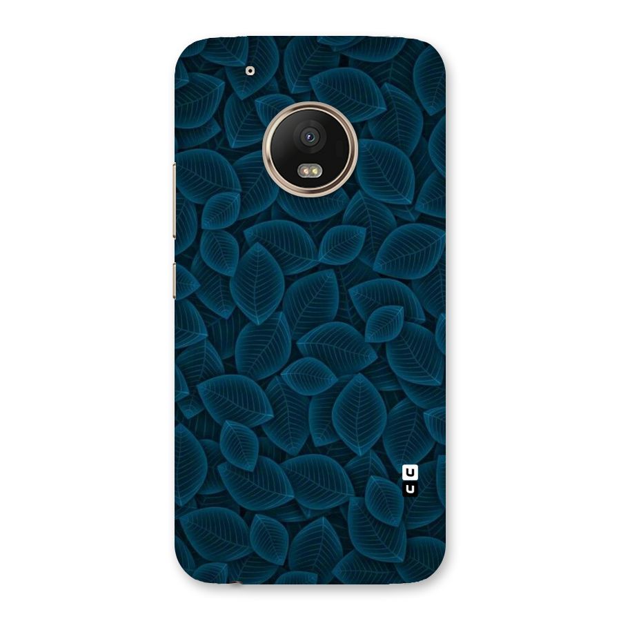 Blue Thin Leaves Back Case for Moto G5 Plus